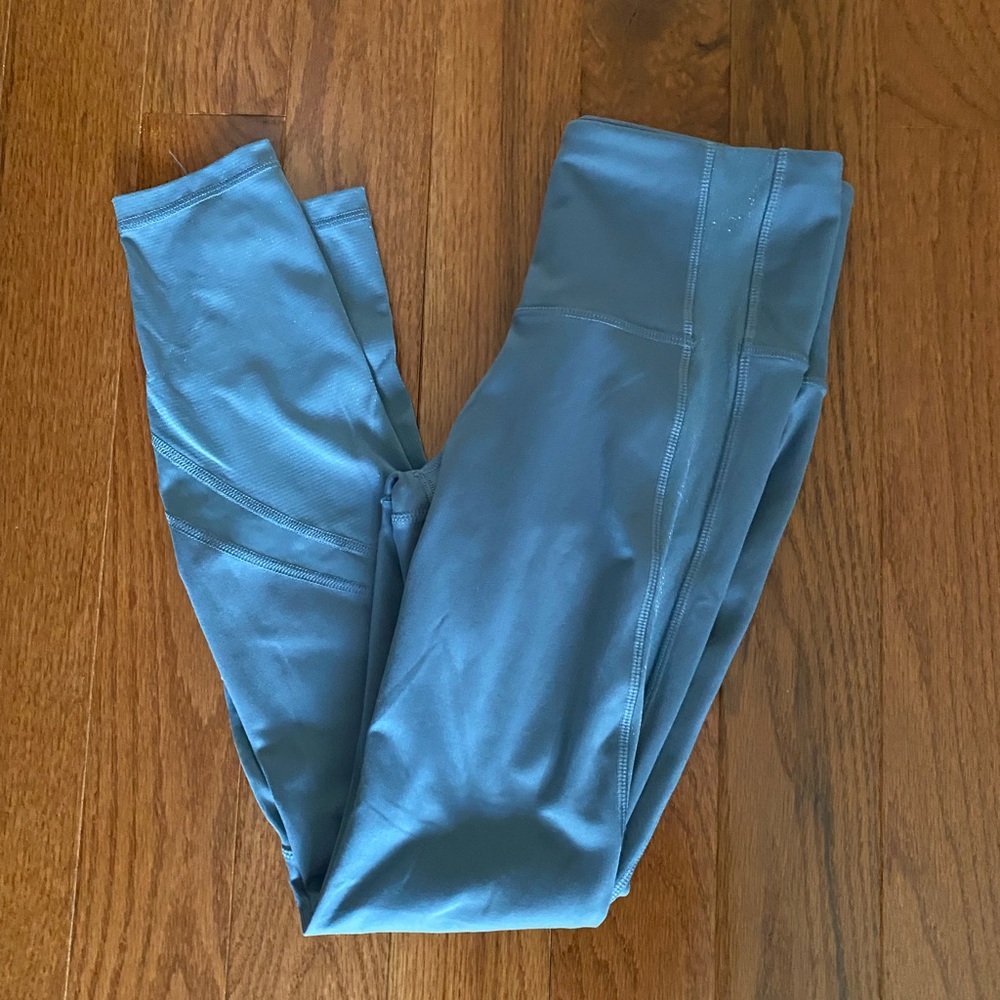Glittery blue all in motion high rise leggings